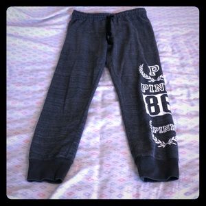 EUC Medium PINK Grey Capri Sweats